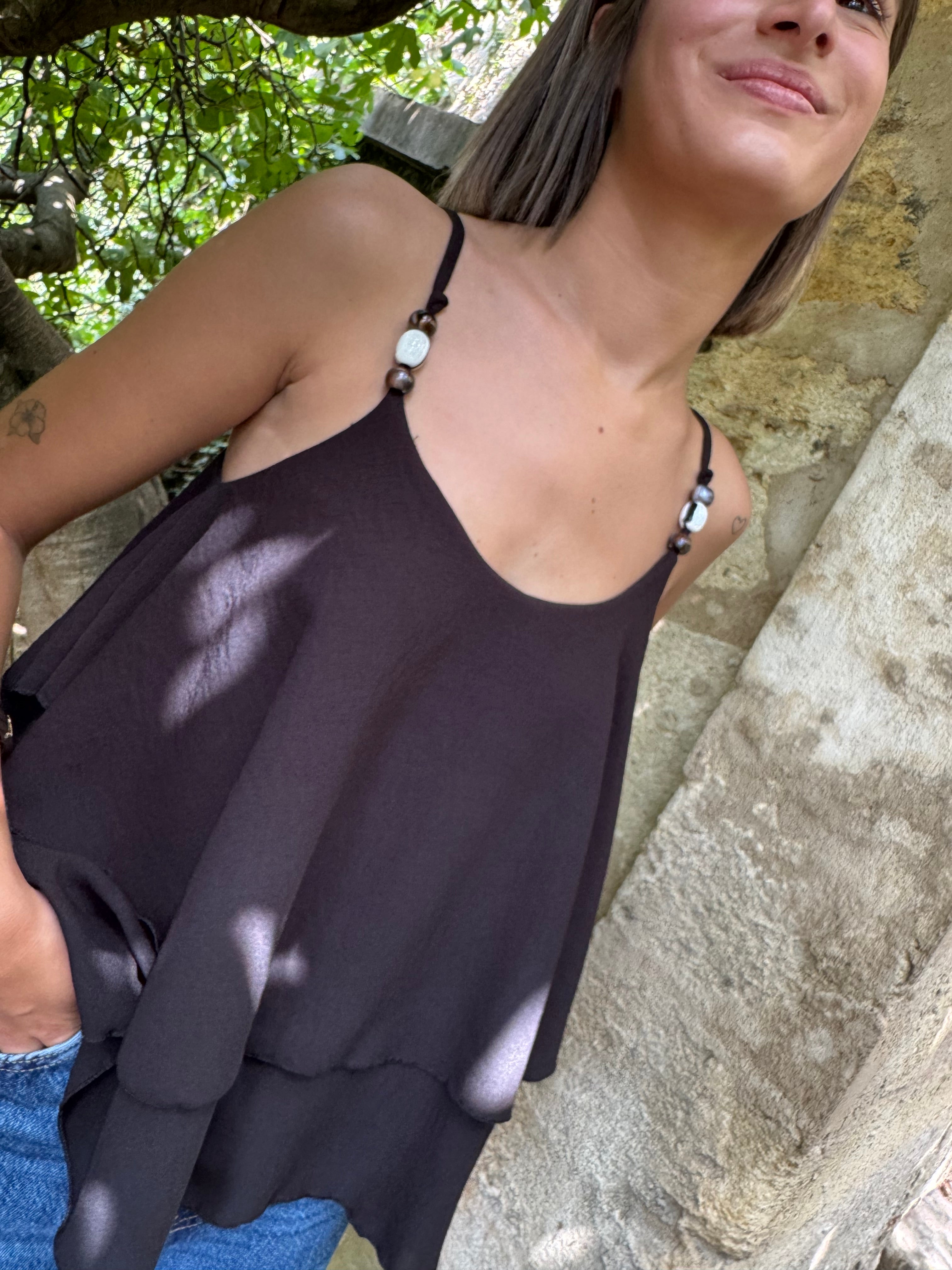 Top Perle Noir