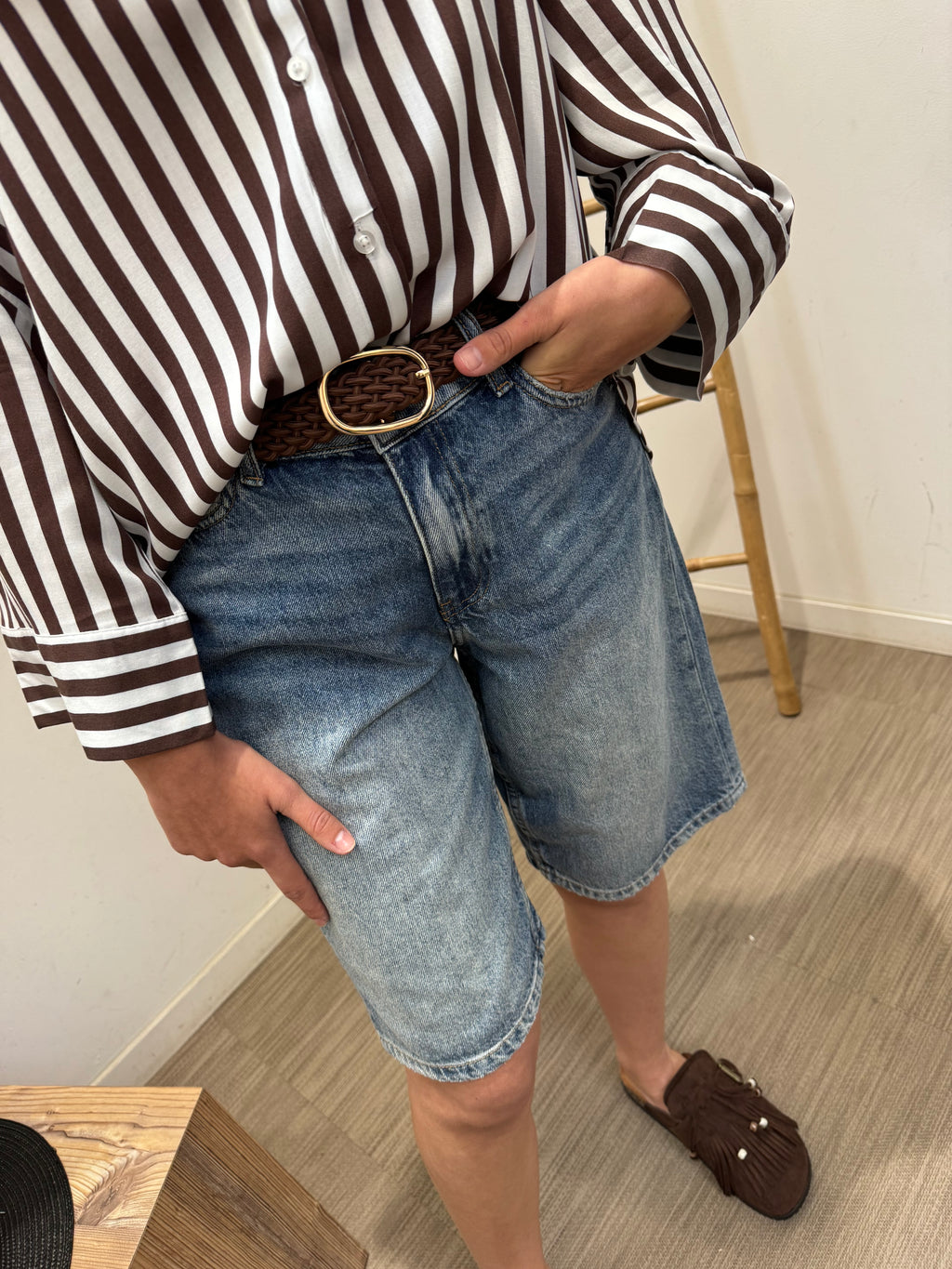 Chemise Laurel marron rayée