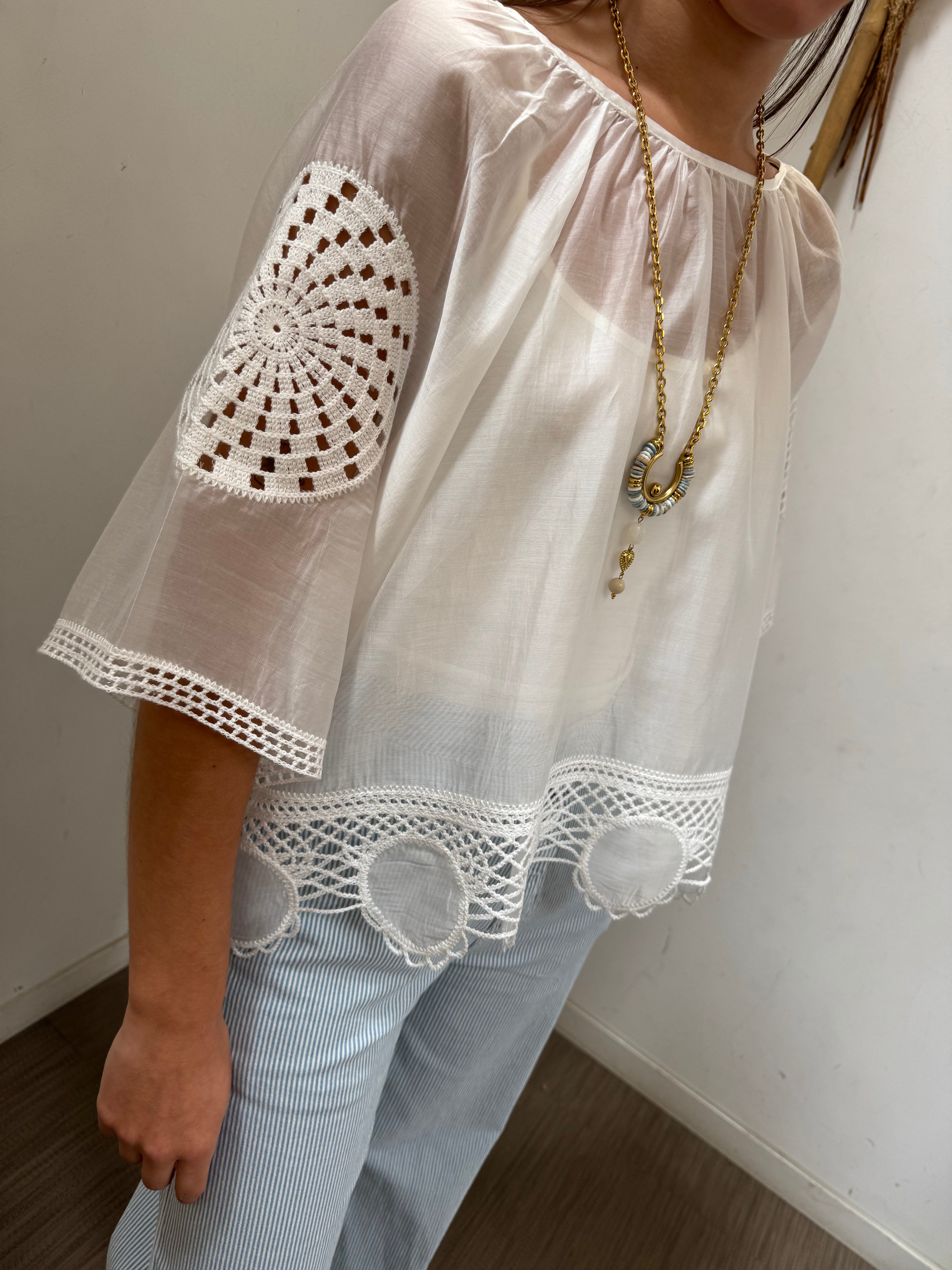 Top blanc transparent Summer